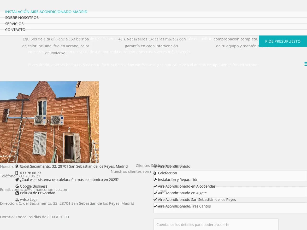 Captura de la web de Clima Económico