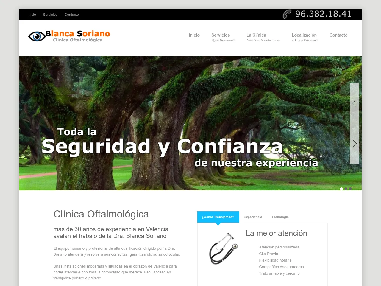 Captura de la web de Clínica Oftalmológica Blanca Soriano