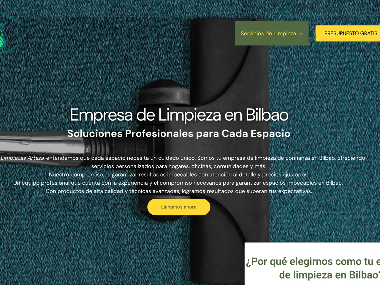 Captura de la web de Empresa Limpieza Bilbao