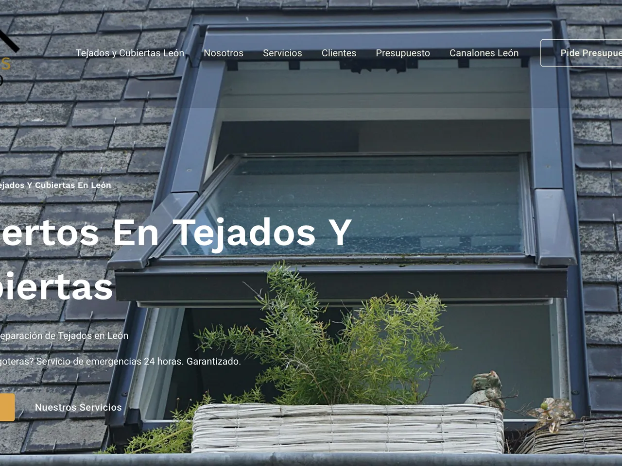 Captura de la web de Tejados y Cubiertas León